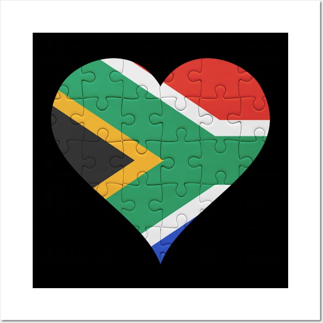 South African Jigsaw Puzzle Heart Design - Gift for South African With South Africa Roots Wall Art by Country Flags